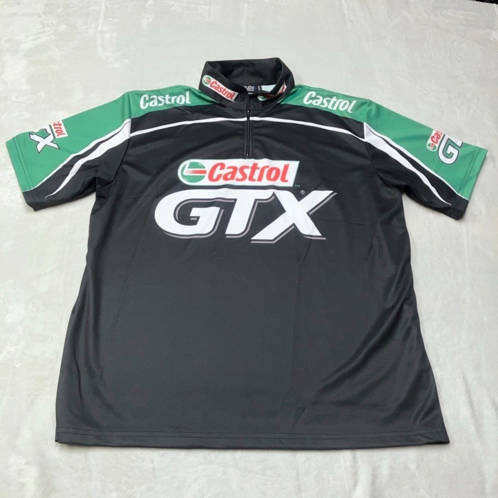 Castrol GTX Jersey Fast Eddie Racewear Shirt 1/4 Zip SS Cycling CANADA Mens M